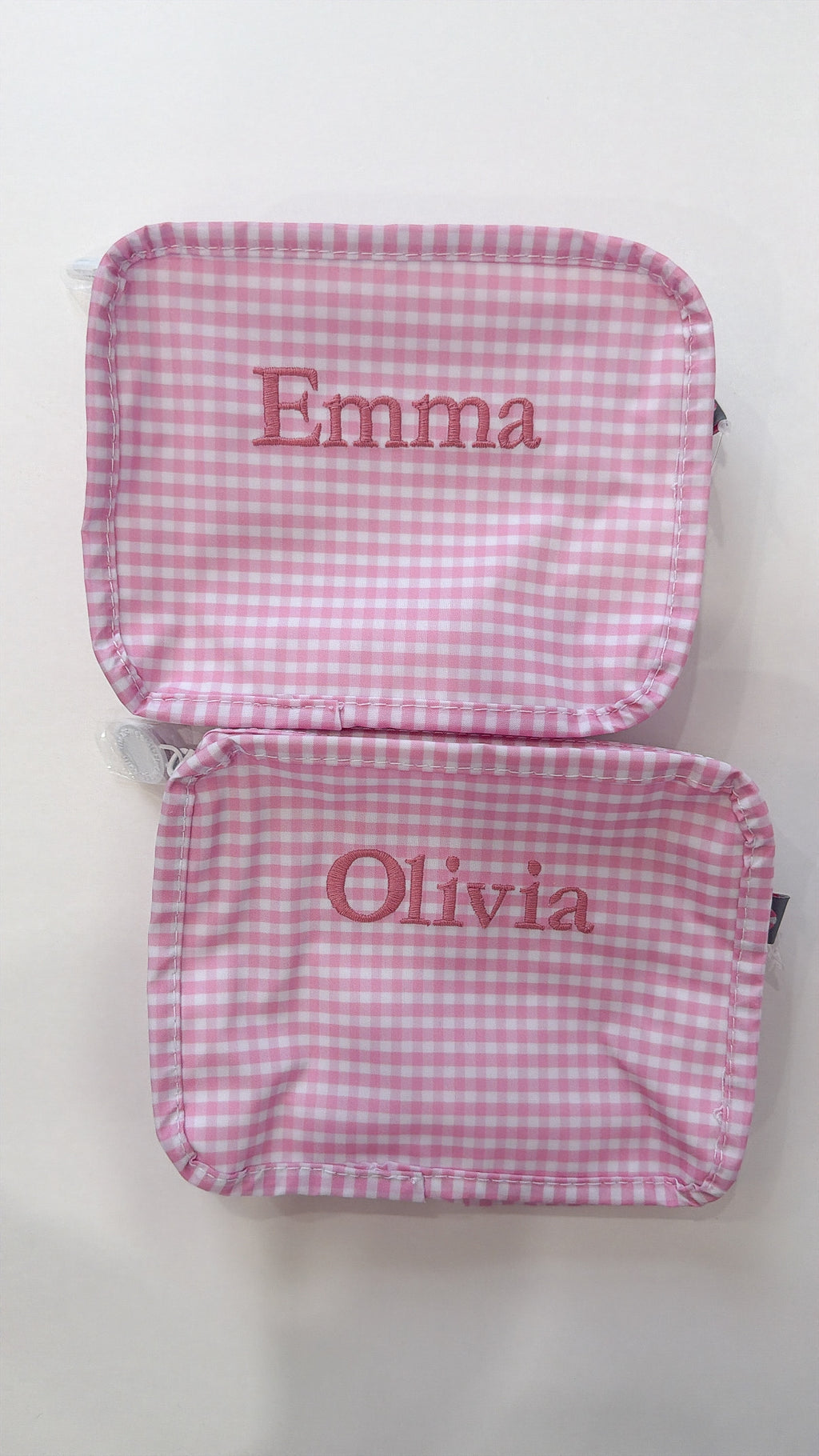 Wipeable Pink Gingham Stacking Set