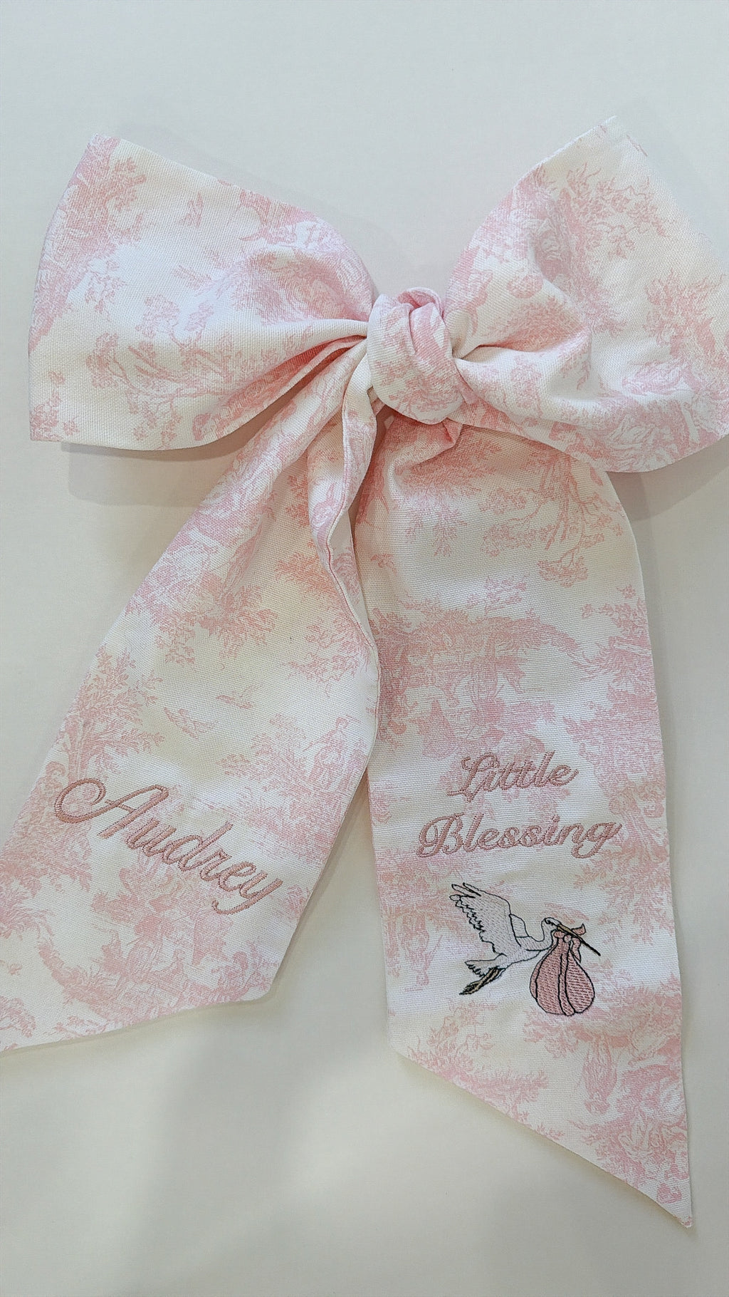 Baby bow sash- Little Blessing