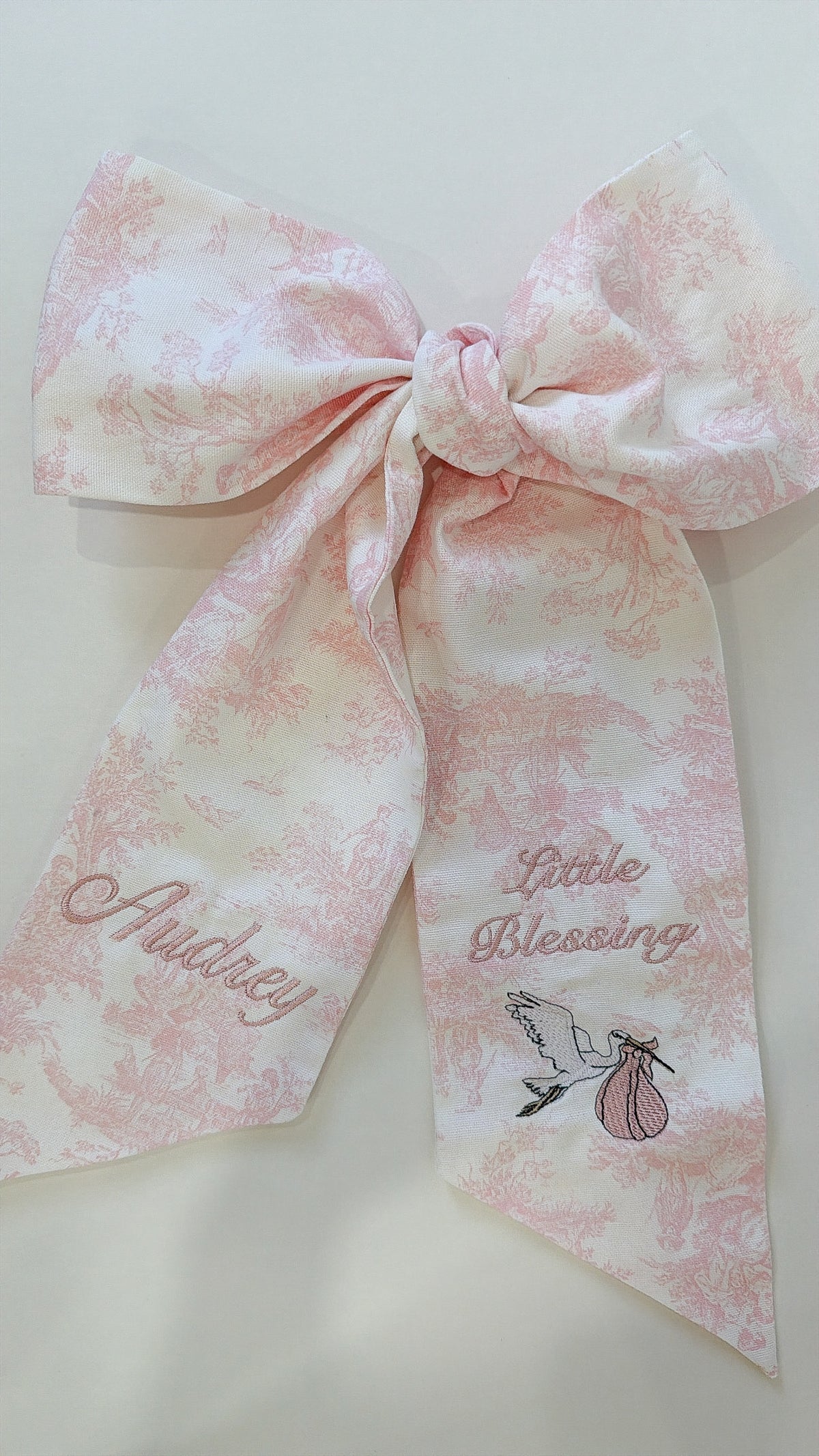 Baby bow sash- Little Blessing
