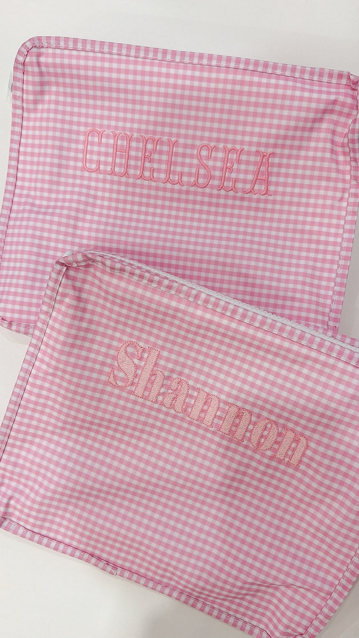 Wipeable Pink Gingham Stacking Set