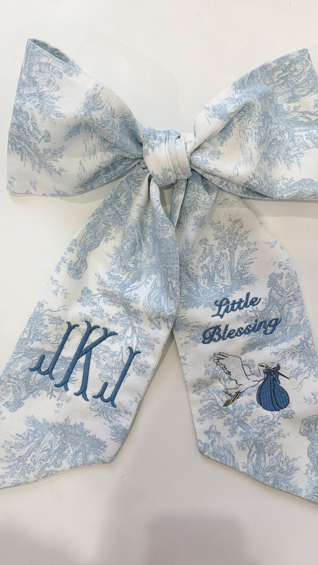 Baby bow sash- Little Blessing