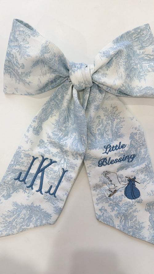 Baby bow sash- Little Blessing