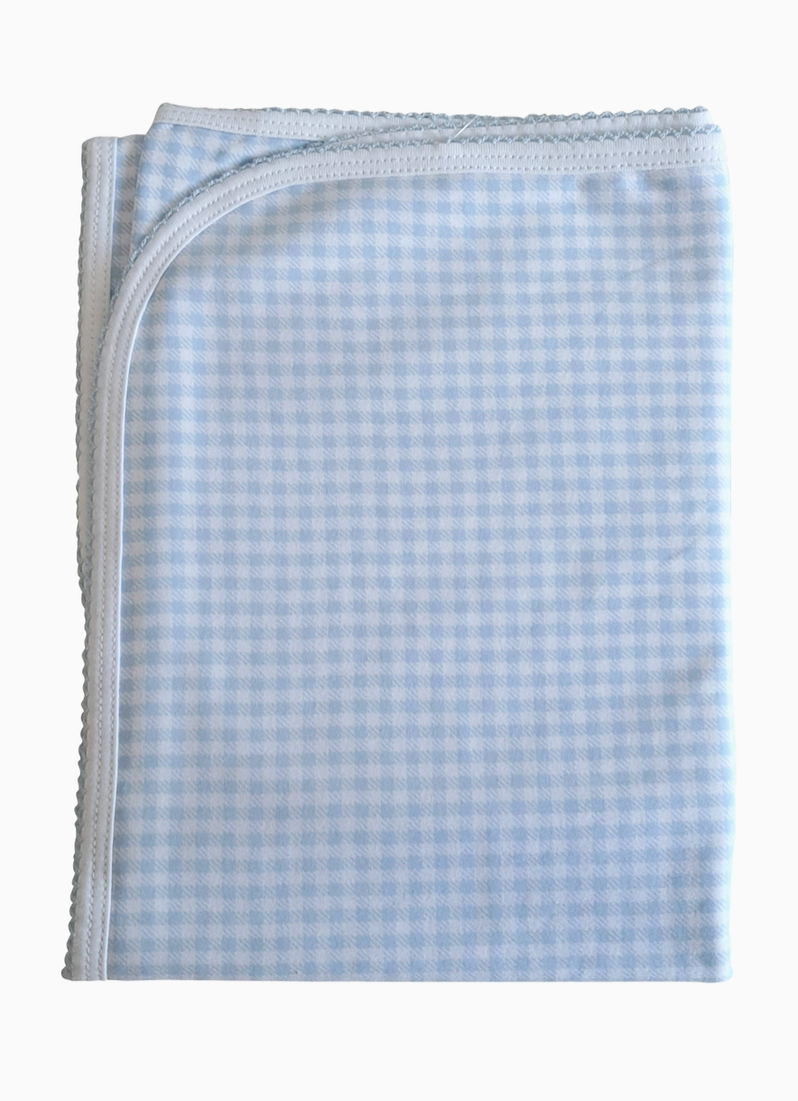 Blue gingham blanket
